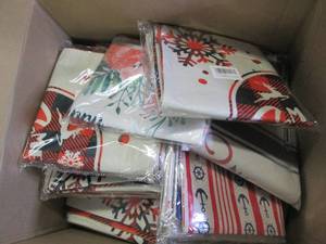 box of new decorative pillow cases...