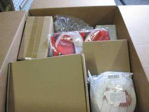 box of new misc overstock...