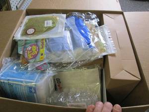 box of new misc overstock...