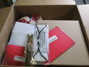 box of new misc overstock...
