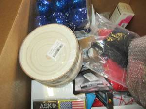 box of new misc overstock...
