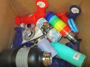 box of cups and thermal jugs some a...