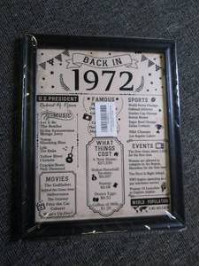 back in 1972 framed poster 9x11...