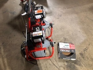 RIDGID  K-400 Drain Cleaning Snake Auger 120-Volt Drum Machine with C-45IW 12 in. x 75 ft. Cable  4-Piece Tool Set & Gloves Lot of 2 Review all pictures