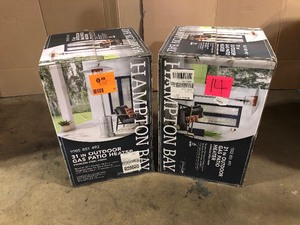 Hampton Bay  48000 BTU Stainless Steel Patio Heater, Lot of 2, Customer returns, Review al pictures