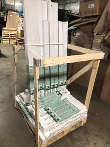 Pallet With Pre-Cut White Cordless Room Darkening 1 in. Slat Aluminum Blind 35 in. W x 64 in. L, Open Box Review all pictures