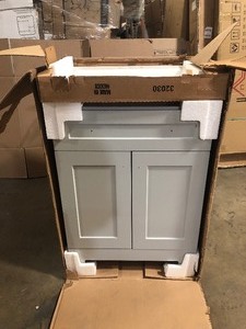Everdean 24.50 in. W x 18.75 in. D Bath Vanity in Pearl Gray with Cultured Marble Vanity Top in White with White Basin Customer return Open Box