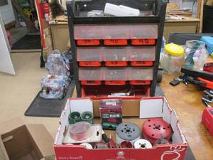 lot 263 image: Top handled portable part organizer...