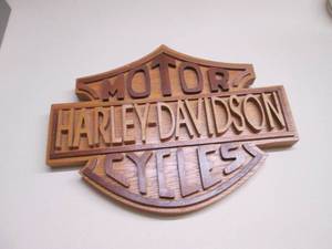 lot 17 image: Handcrafted Harley Davidson wall pl...
