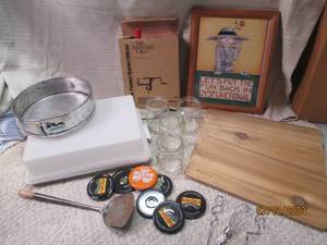 lot 29 image: Framed artwork, kitchen supplies an...