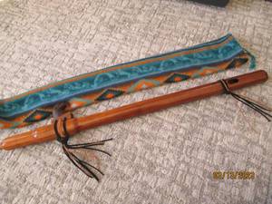 lot 107 image: Wood flute made by Tatanka Spirit F...