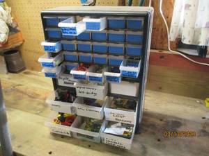 lot 156 image: Organizer full of assorted hardware...