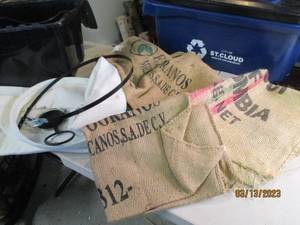 lot 166 image: Dust collection bag and burlap sack...