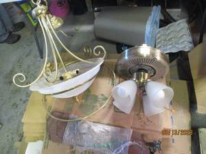 lot 178 image: Chandelier and ceiling fan...