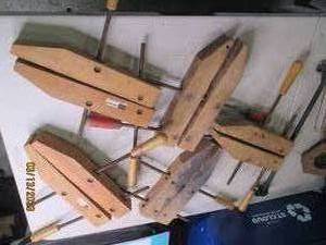 lot 25 image: Lot of large wood clamps...