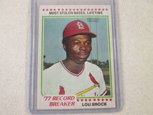 lot 19 image: 1978 Topps Lou Brock Card...