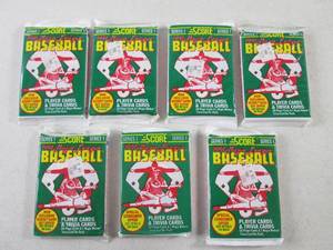 lot 88 image: 7 1991 Score Baseball Series 1 Pack...