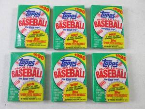 lot 99 image: 6 1990 Topps Baseball Packs...