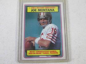 lot 107 image: 1983 Topps Joe Montana Card...