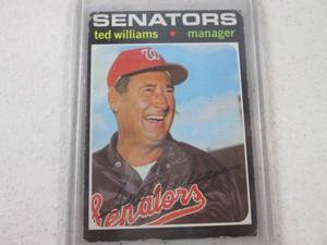 lot 108 image: 1971 Topps Ted Williams Card...