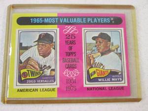 lot 111 image: 1975 Topps Willie Mays & Zoilo Vers...