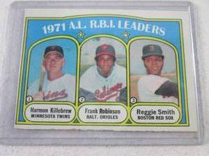 lot 127 image: 1972 Topps Harmon Killebrew RBI Lea...