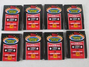 lot 135 image: 8 1992 Topps Stadium Club Packs...