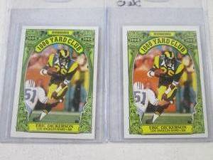 lot 147 image: 2 1986 Topps Eric Dickerson 1000 Ya...