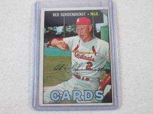 lot 151 image: 1967 Topps Red Schoendienstl Card...