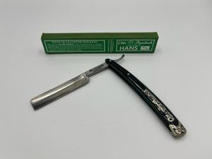 Vintage Otto Deutsch HANS Germany Dark Green Translucent Straight Razor w Box