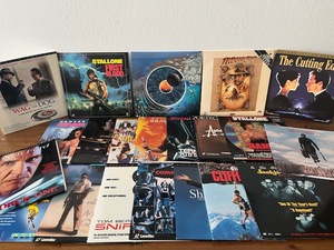 Vintage LaserDisc Lot - Rambo First Blood, Rambo II, Indiana Jones, Terminator 2, and More