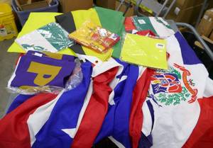 lot 27 image: Lot of 11 flags from various countries