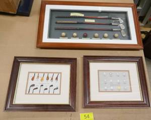 lot 54 image: Framed pictures and shadow box for the golfer
