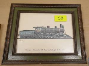 lot 58 image: Vintage framed railroad print
