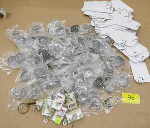 lot 96 image: Big lot of keychains and plastic tags - about 200 total