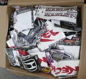 lot 183 image: Large box of 1200 vehicle decals and stickers