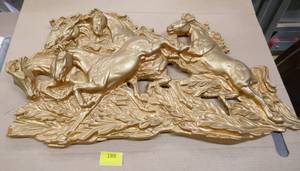 lot 188 image: Herd of Horses wall hanging 32 wide x 18 tall