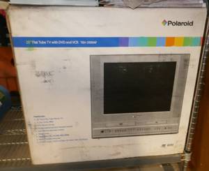 lot 214 image: New unopened Polaroid 20 inch flat face tv with DVD and VCR player