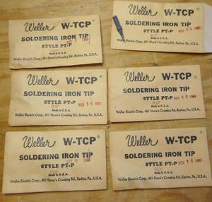 lot 223 image: 12 Weller W-TCP soldering iron tips - new old stock