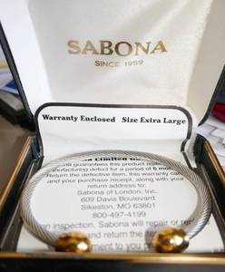 lot 235 image: New Sabona wire magnetic womens bracelet size xl