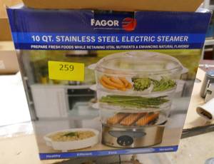 lot 259 image: New Fagor 10 Quart electric steamer
