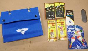 lot 262 image: Bait and fly bag with probably 25 pages in it plus new jigs