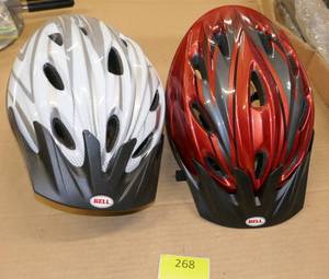 lot 268 image: Two New Bell bicycle helmets size Adult SmMed