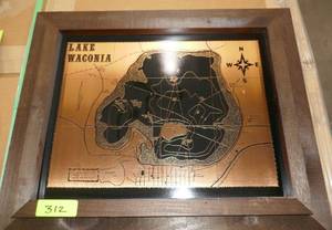 lot 312 image: Very Nice print of Lake Waconia on copper, overall measures 22-12 by 18-12