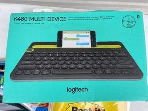 lot 31 image: Keyboards, Stapler, Lantern, Post-it Paper