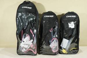 lot 219 image: 3 Cressi SnorkelFin Sets -SM, ML, XSS