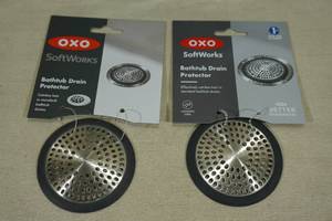 lot 222 image: 2 Bathtub Drain Protectors with 2-Piece Counter Set
