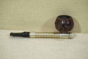lot 268 image: Vintage Metal Stem Tobacco Pipe