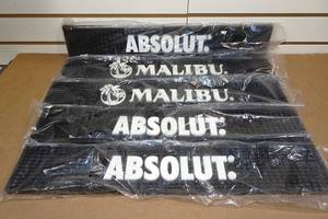 lot 355 image: 5 Rubber Bar Mats - Absolut, Malibu