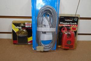 lot 363 image: 2 Master Lock Pad Locks with Cables